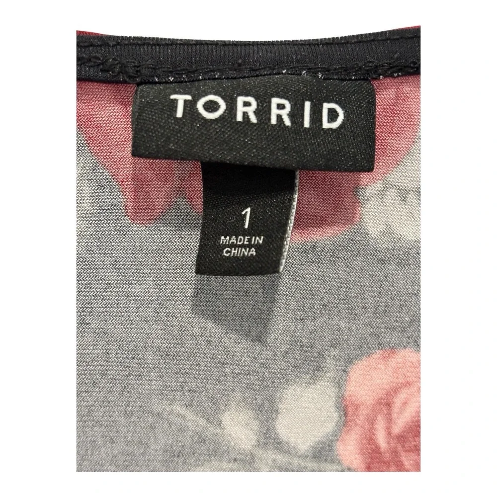 Torrid Black and Red Floral Blouse - Picture 3 of 8